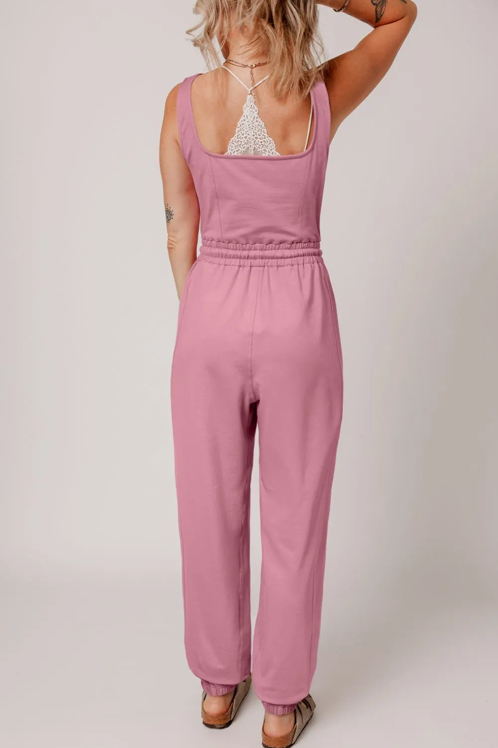 Elastic Waist Sleeveless Square Neck Jumpsuit Secondary image
