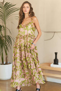 Ruffled Tiered Scoop Neck Cami Dress