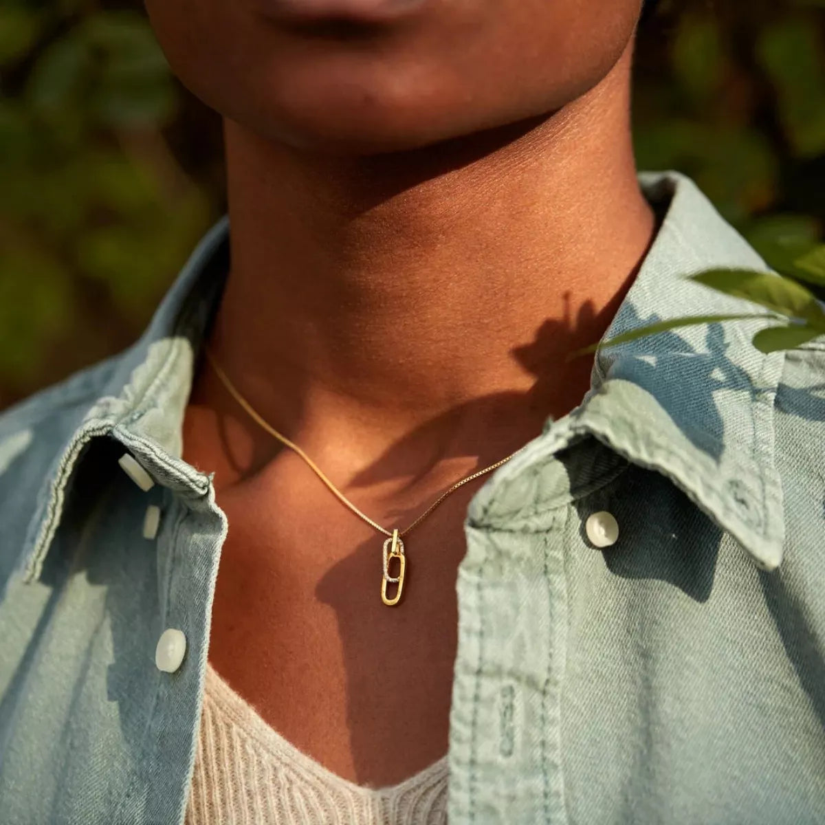 Sterling Silver Pendant Necklace with Gold & Rose Gold Plating Secondary image