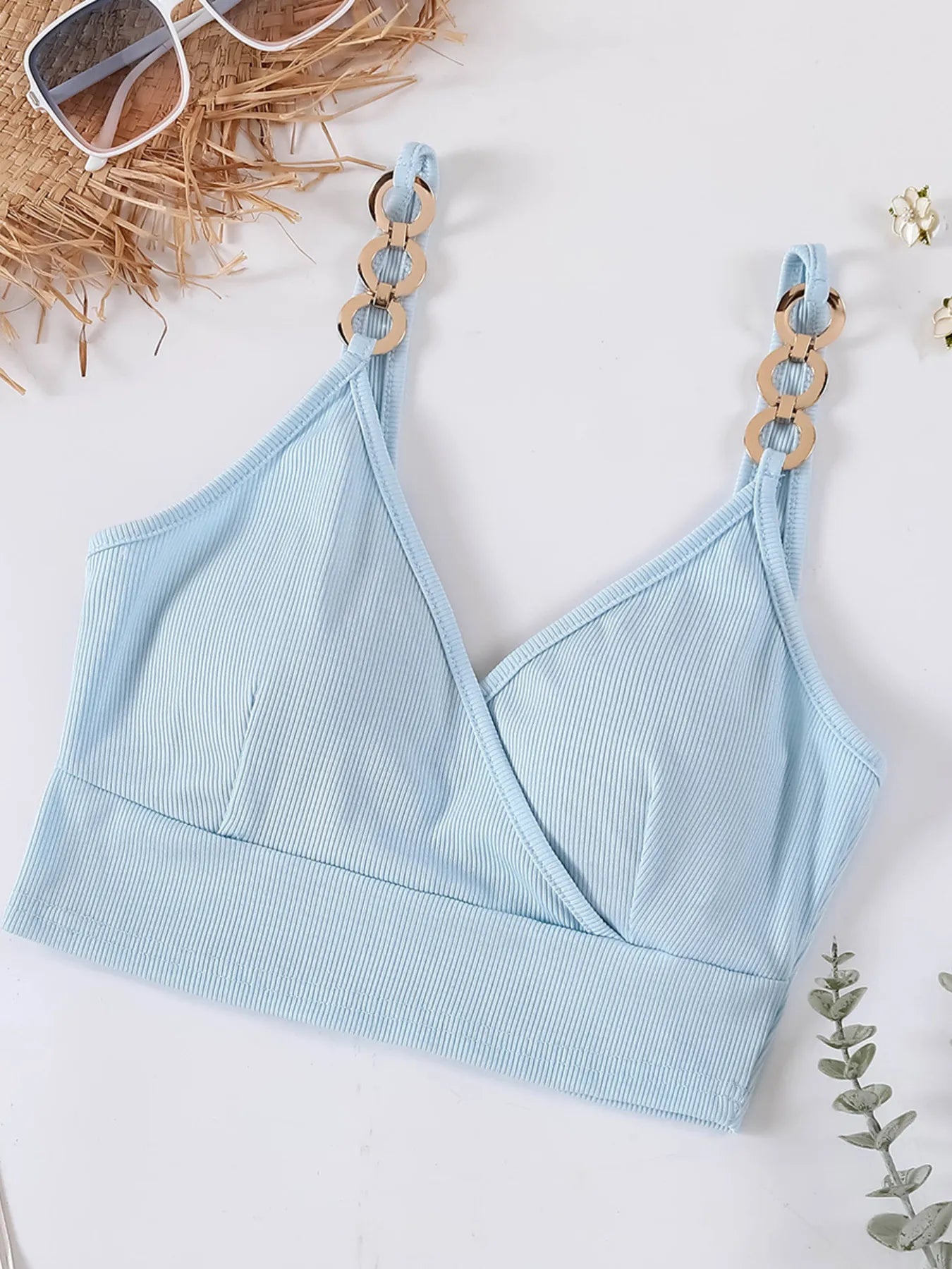 Chain Strap Ribbed Cami Top Secondary image