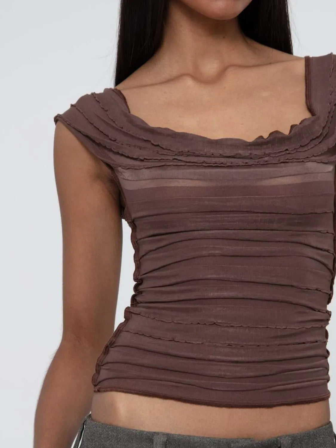 Ruched Solid Tank Secondary image
