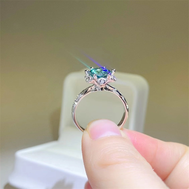 2 Carat Moissanite 925 Sterling Silver Ring Secondary image