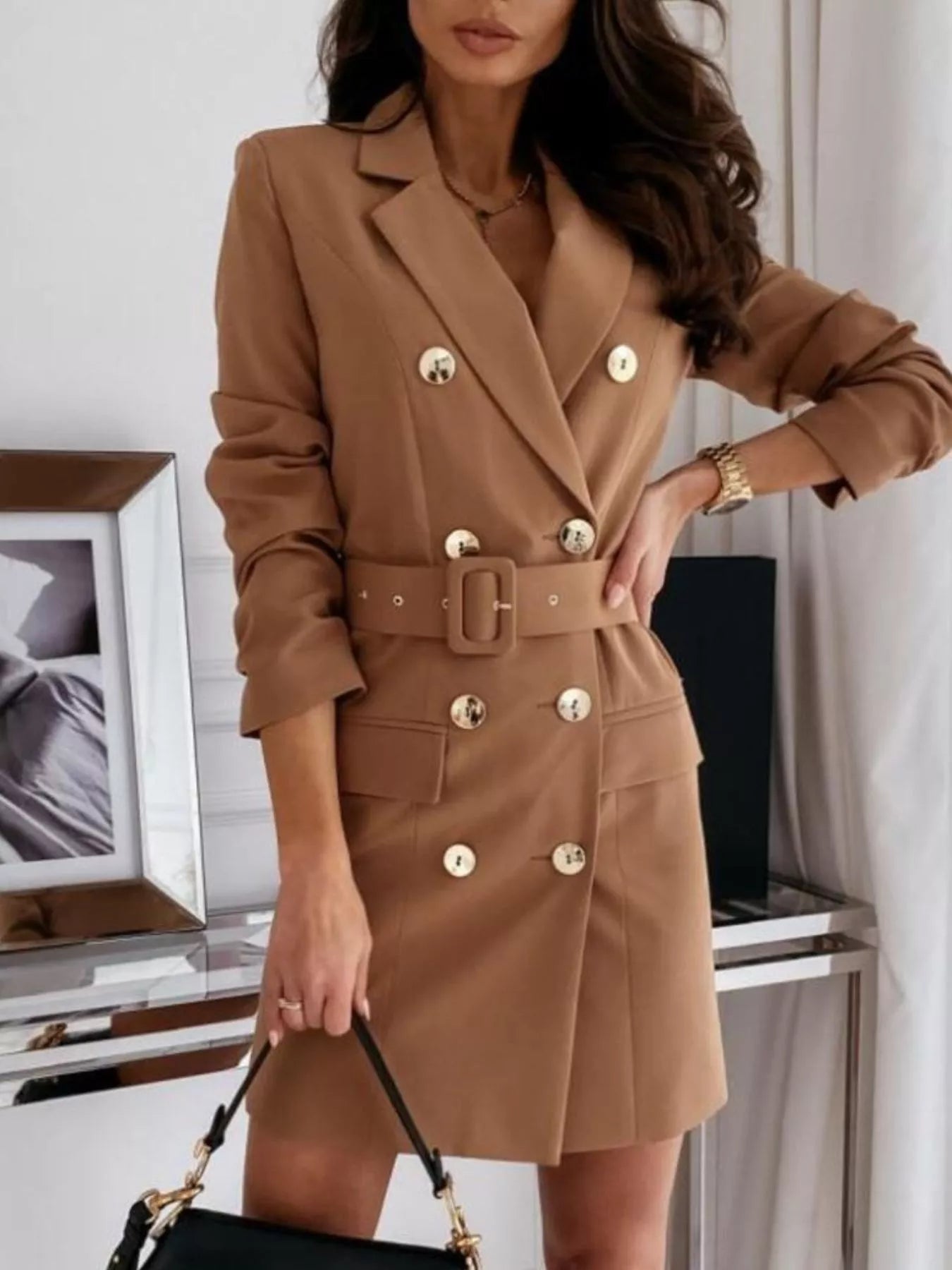 Double-Breasted Belted Blazer Secondary image