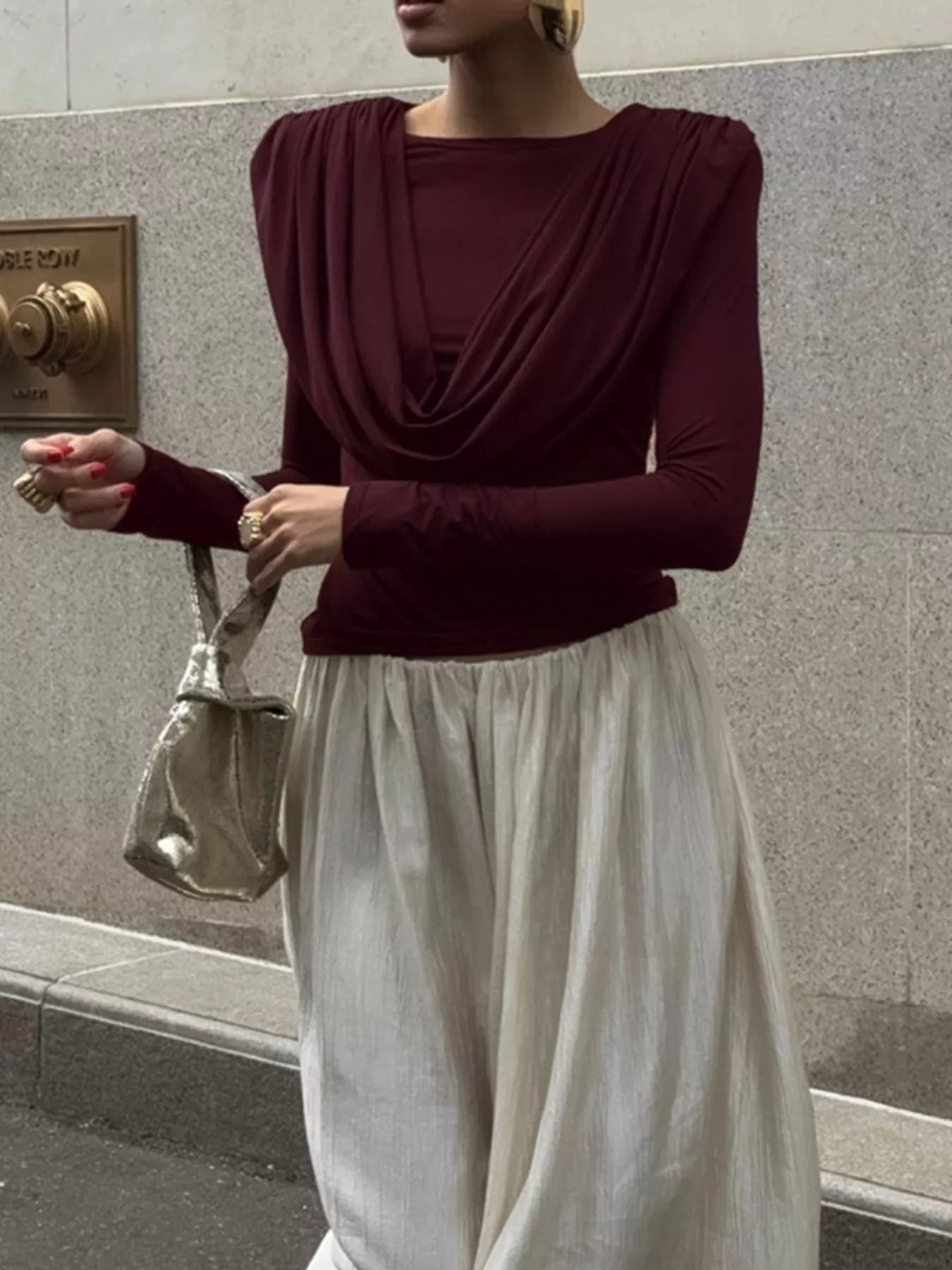 Ruched Long Sleeve T-Shirt Secondary image