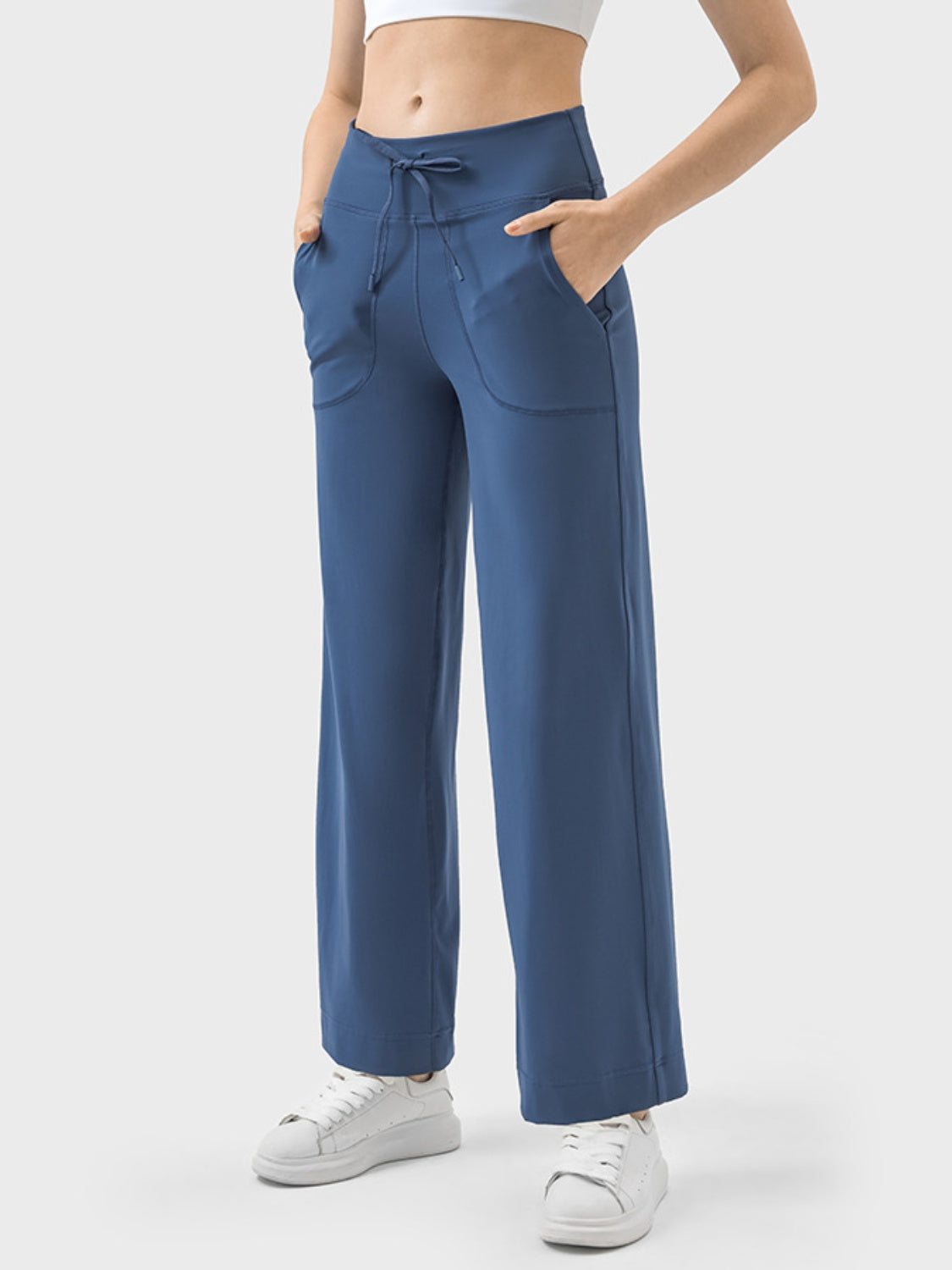 Drawstring Active Pants with Pockets Secondary image