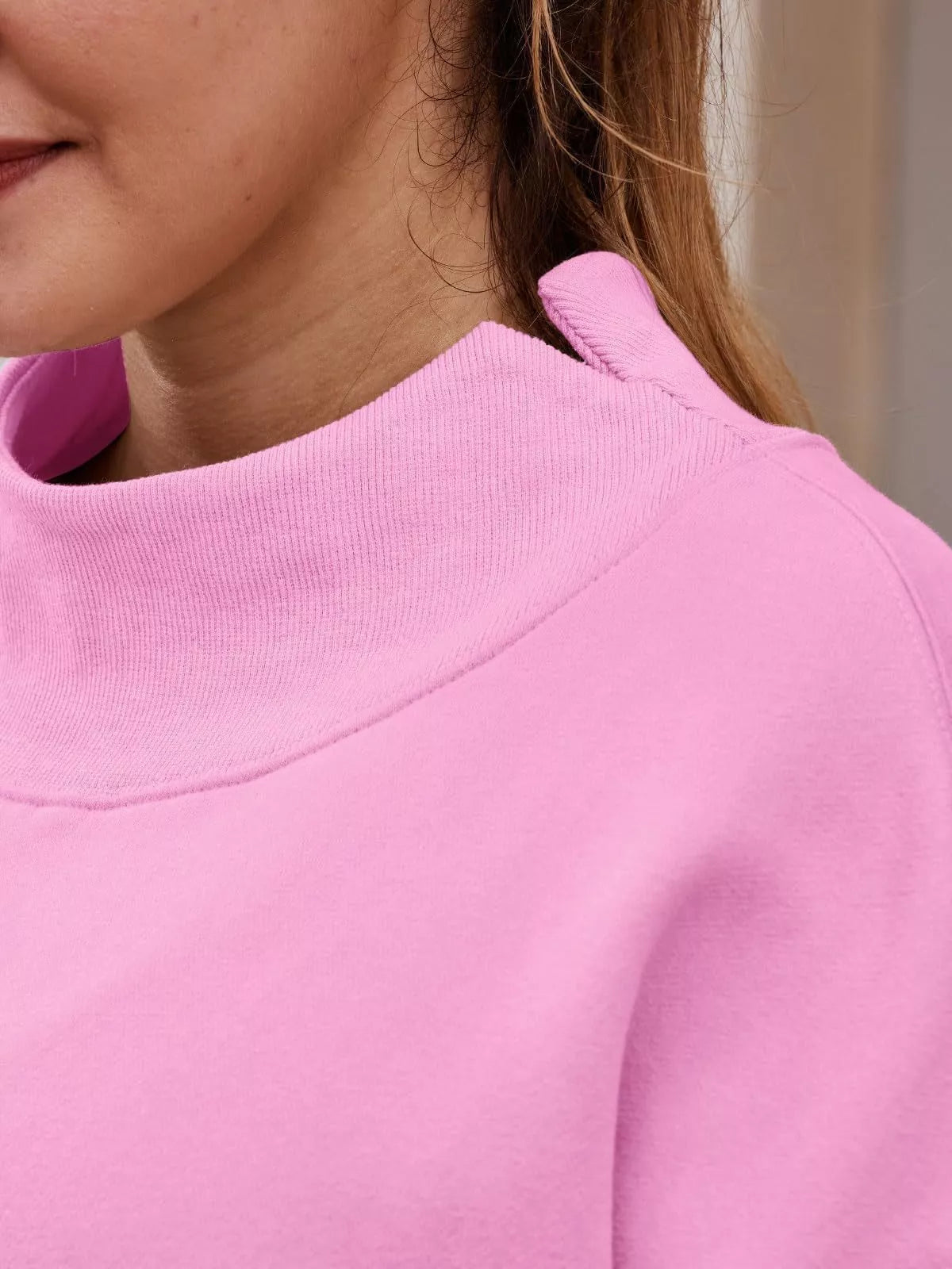 Mock Neck Dropped Shoulder Sweatshirt Secondary image