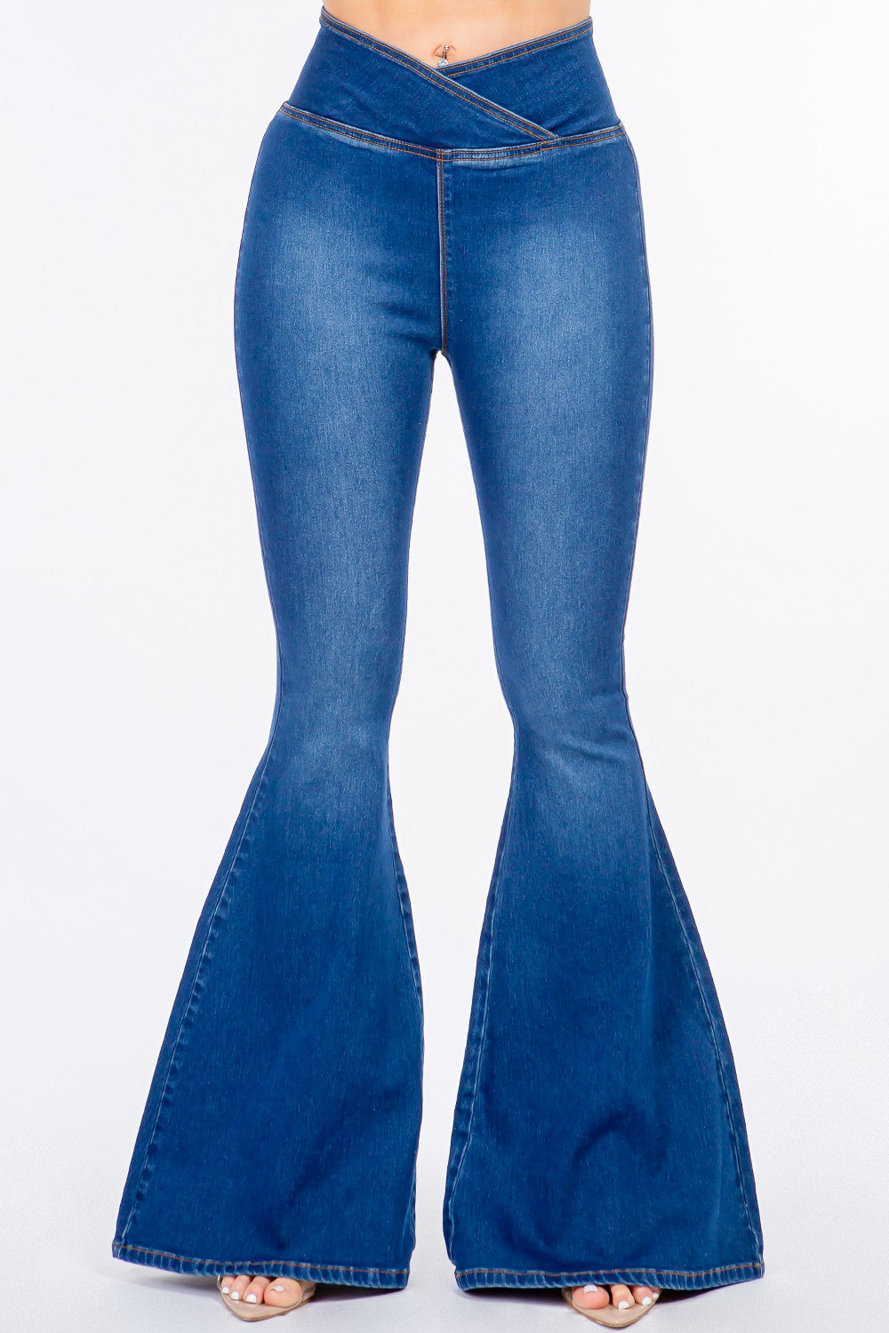 High Waist Pull On Flare Jeans Main image