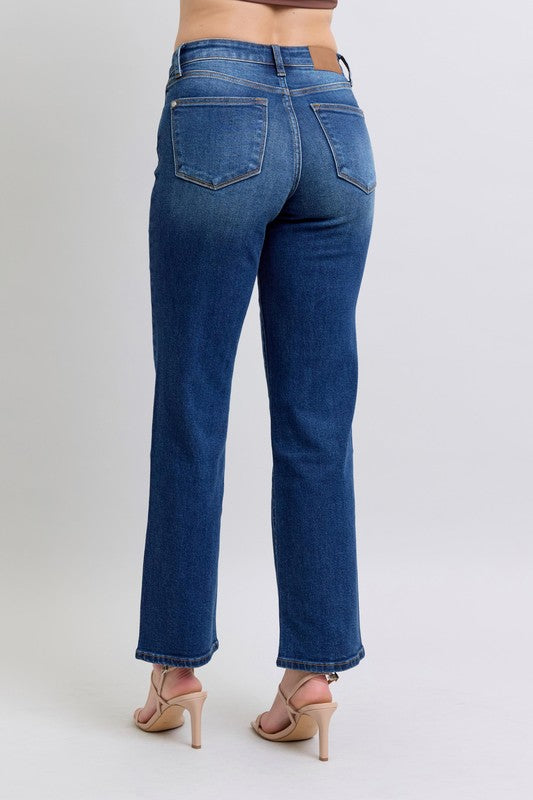 Side Seam Detail Straight Jeans with Pockets Secondary image
