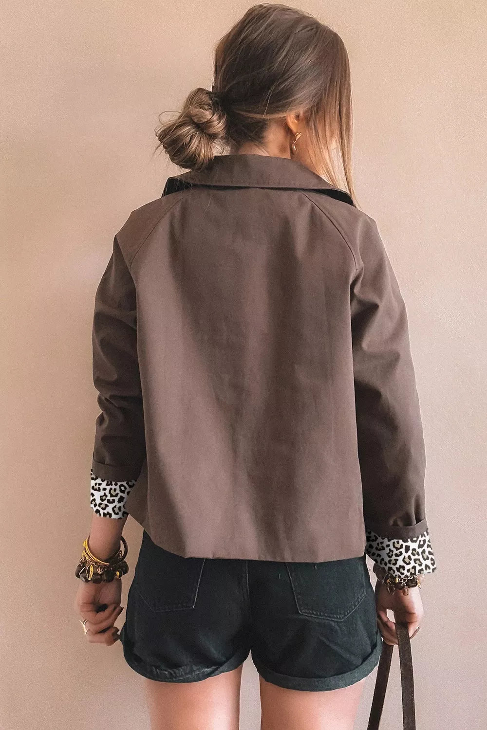 Button Up Raglan Sleeve Shacket Secondary image