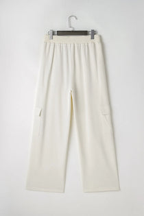 Drawstring High Waist Pants with Pockets