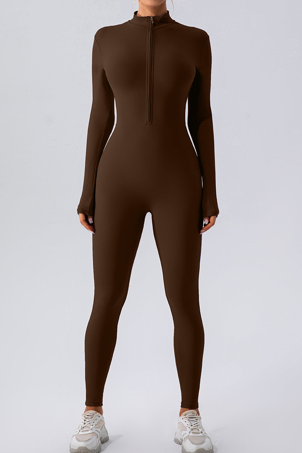 Half Zip Mock Neck Active Jumpsuit Main image