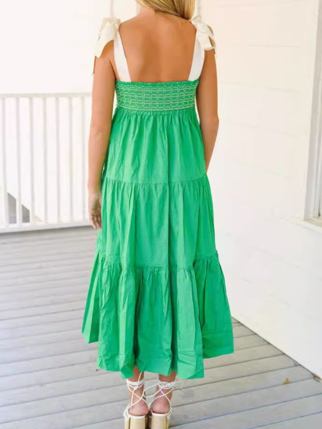 Tiered Tie Shoulder Midi Cami Dress Secondary image