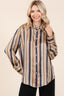 Striped Button Down Satin Shirt