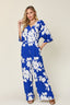 Printed Tie Back Wide Leg Jumpsuit