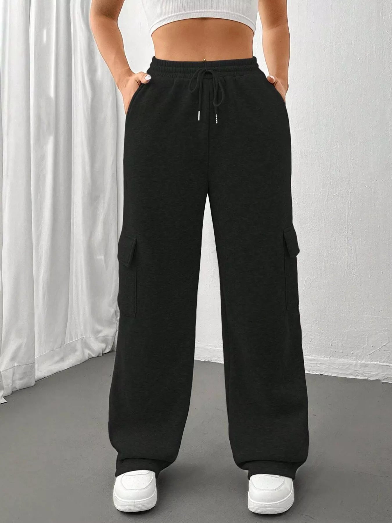 Relaxed Fit Pants with Drawstring Waist Secondary image