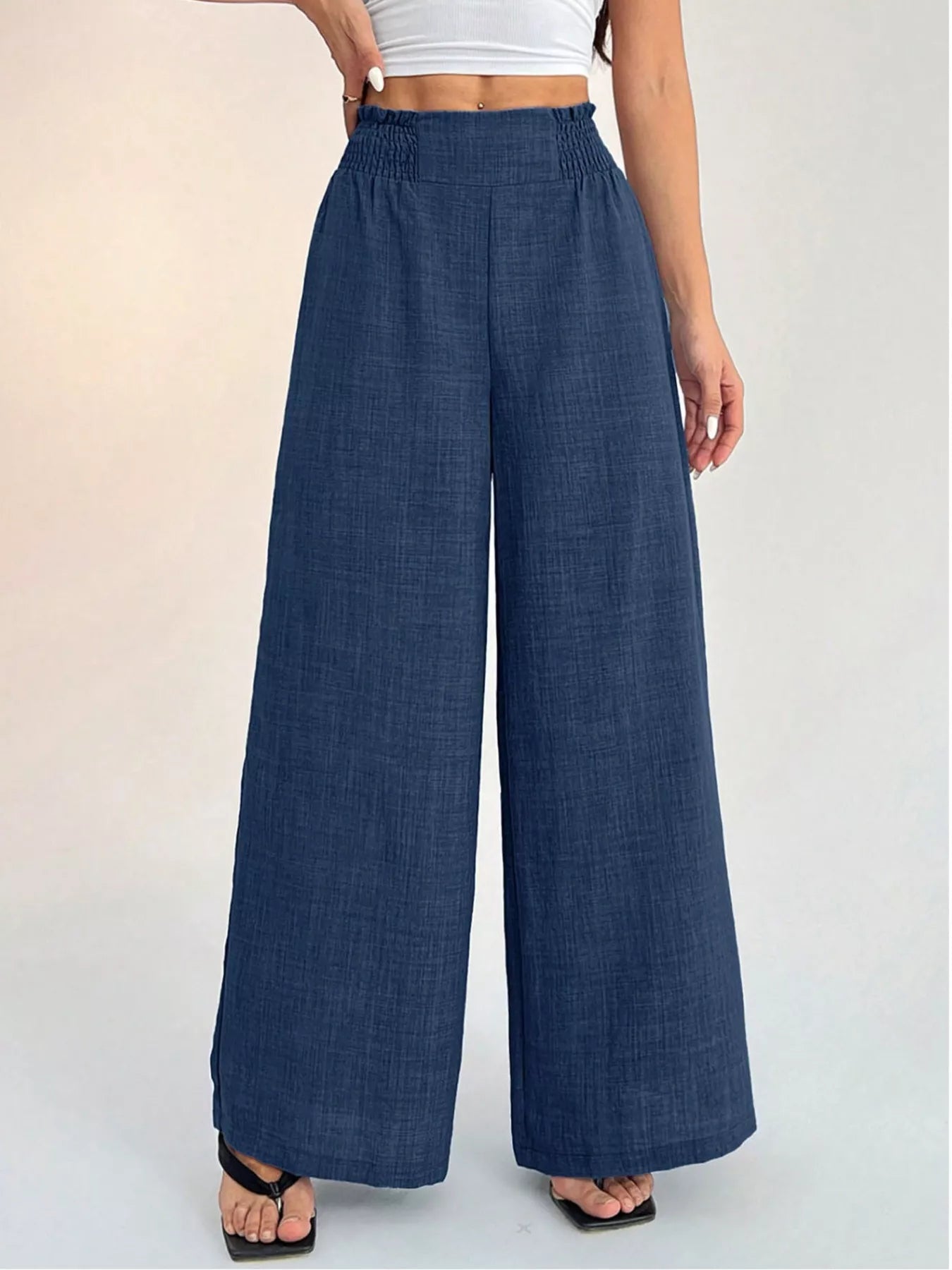 Elastic Waist Wide Leg Pants Secondary image