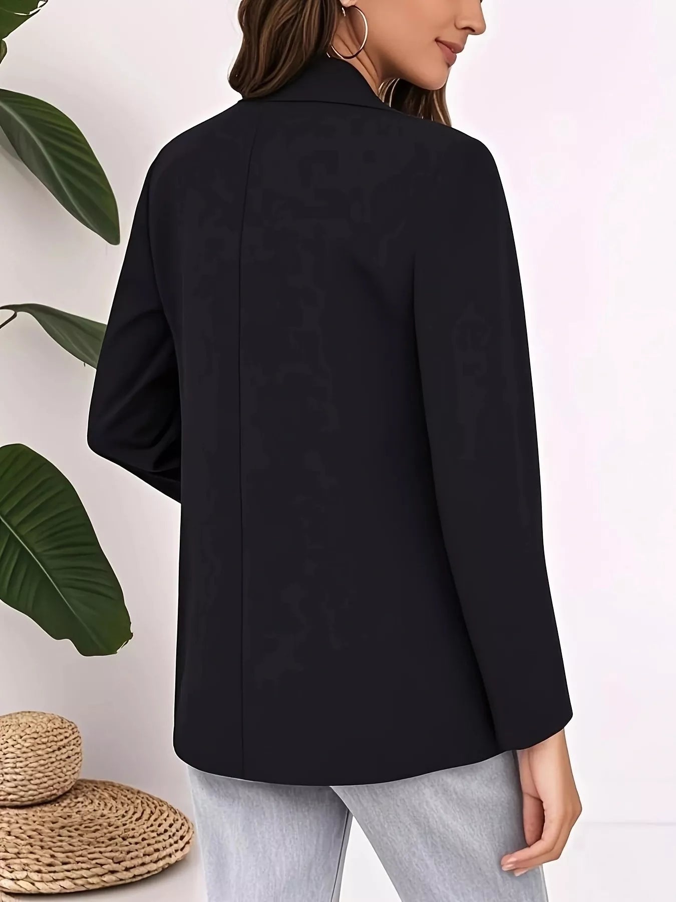 Lapel Collar Single-Button Blazer Secondary image