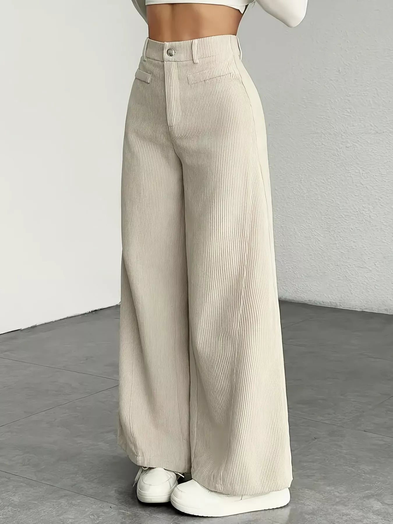High Waist Corduroy Wide Leg Pants Secondary image