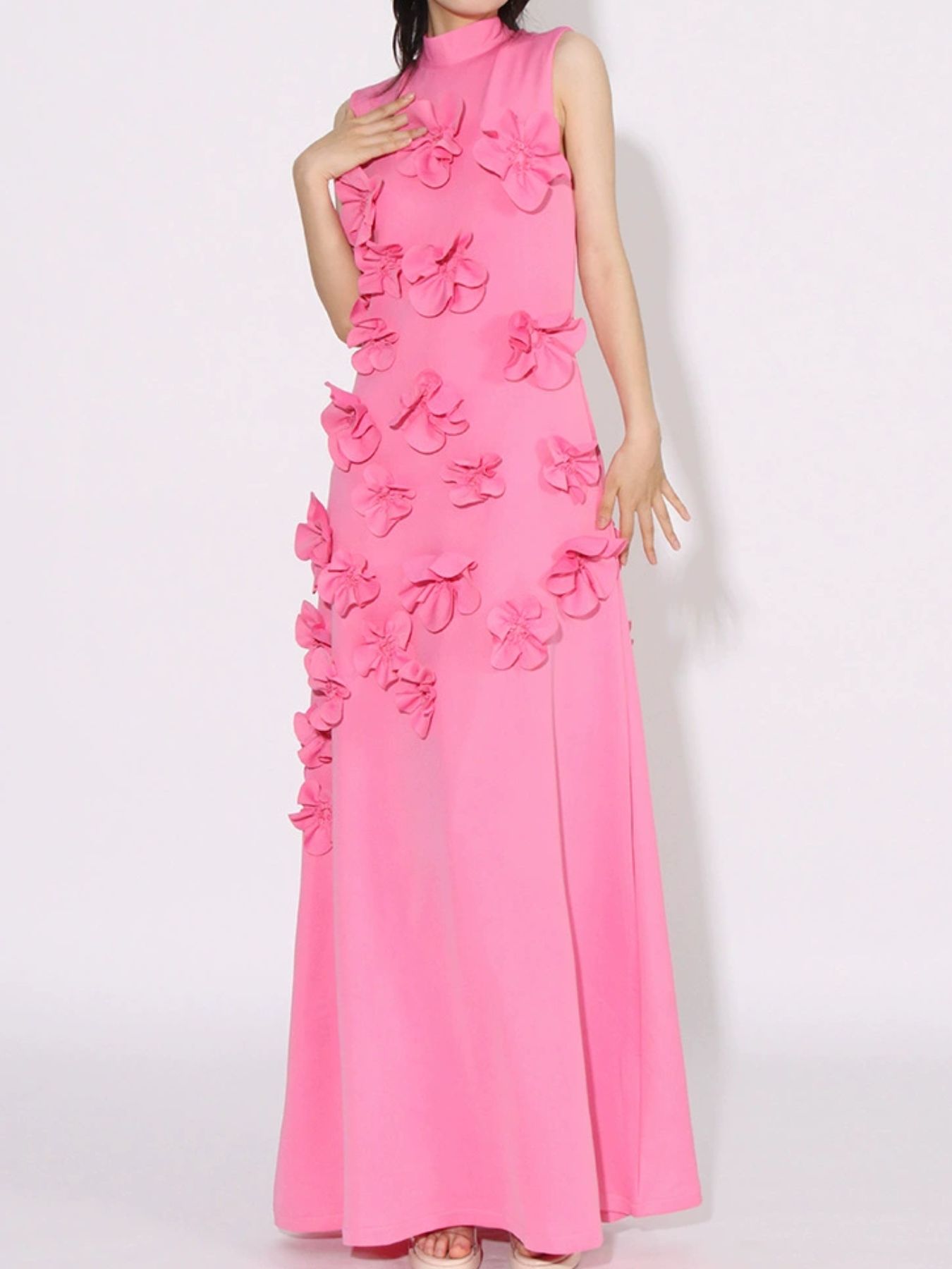 Floral Applique Sleeveless Maxi Dress Secondary image