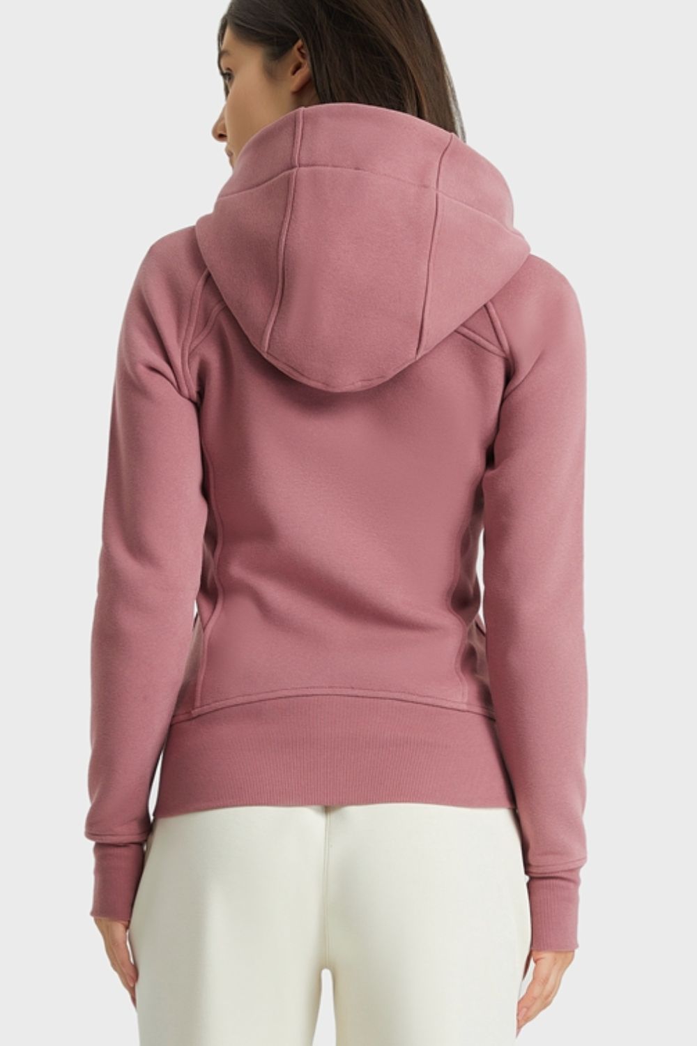 Zip Up Seam Detail Hooded Sports Jacket Secondary image