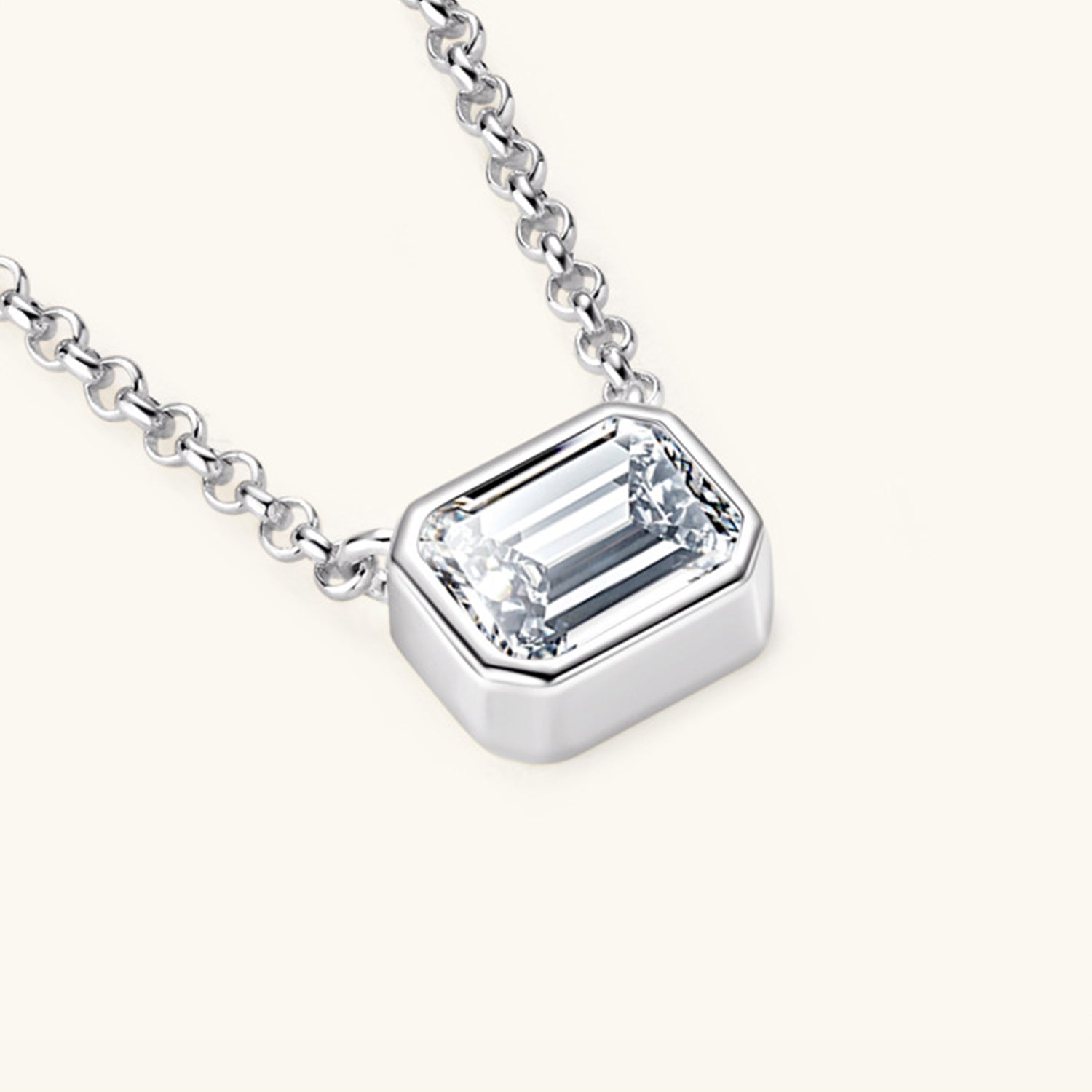 Moissanite 925 Sterling Silver Pendant Necklace