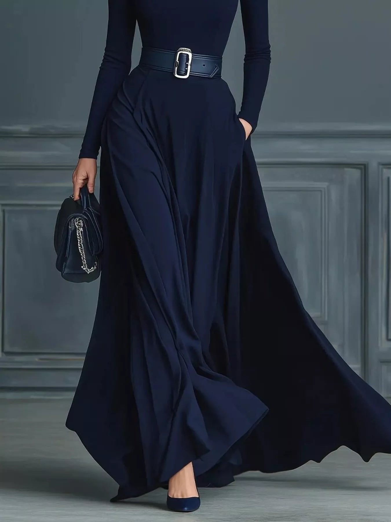 Turtleneck Long Sleeve Maxi Dress Secondary image