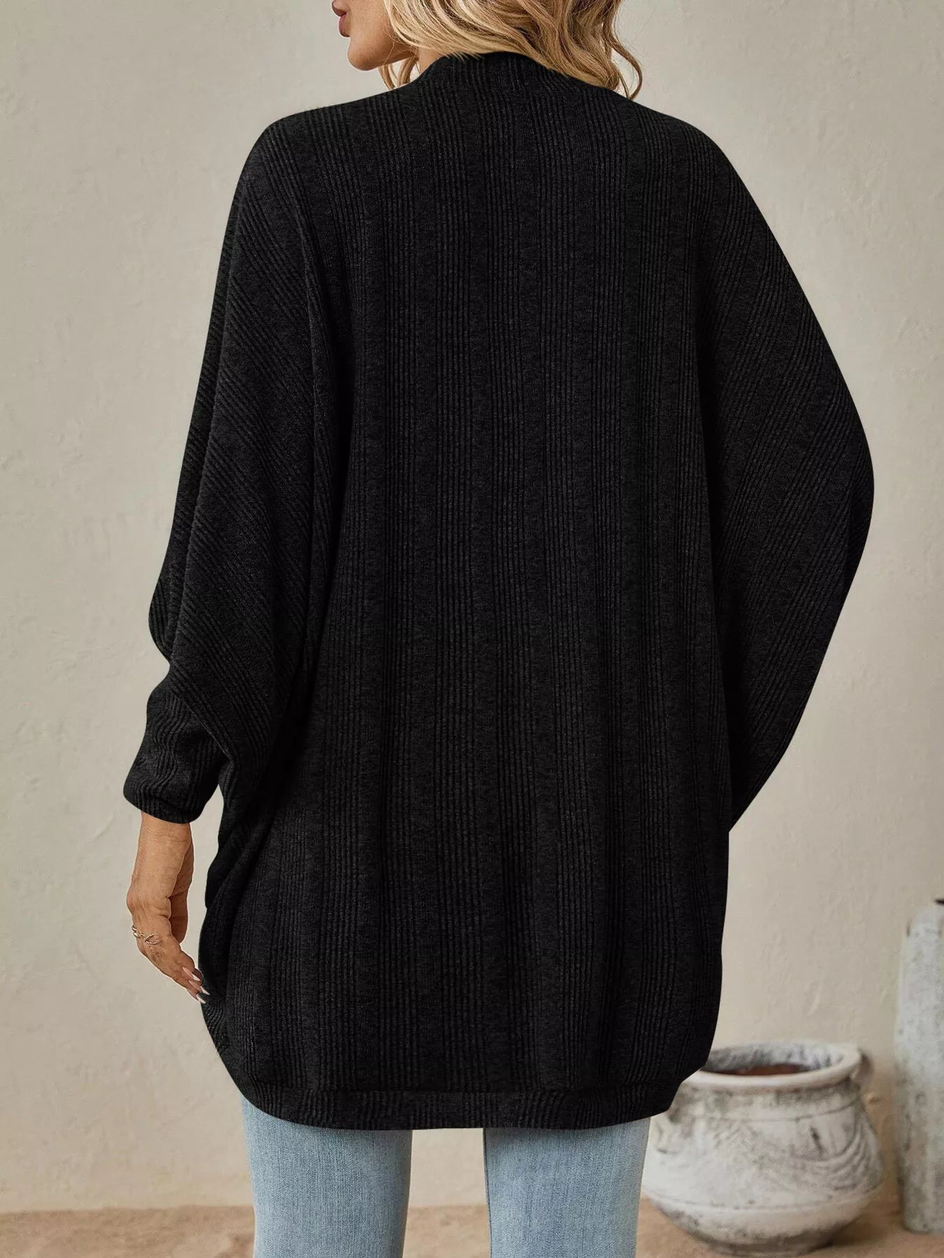 Oversized Cocoon Cardigan - Open Front Drapey Layer Secondary image