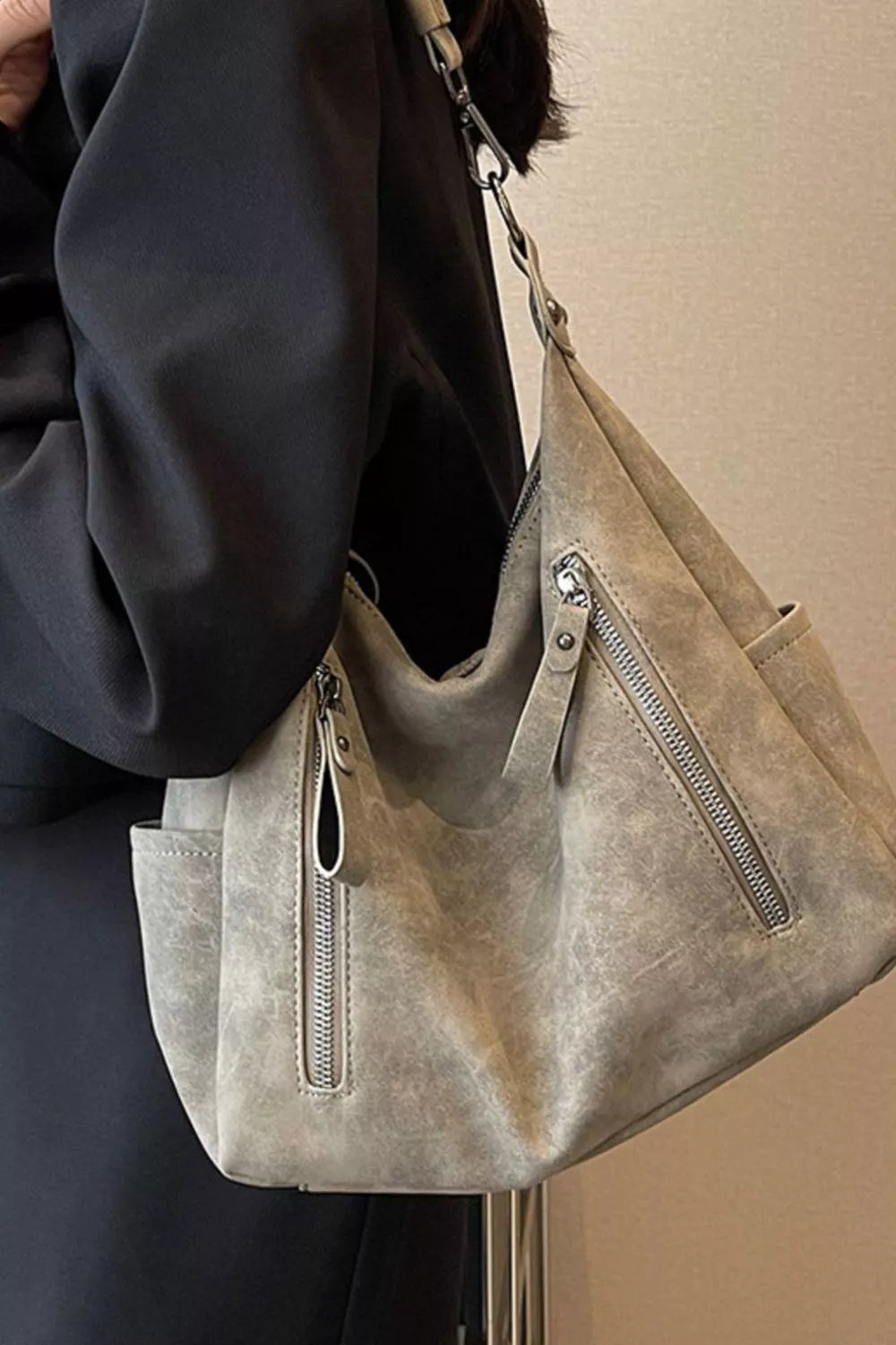 Zipper Details Adjustable Strap Crossbody Bag Secondary image