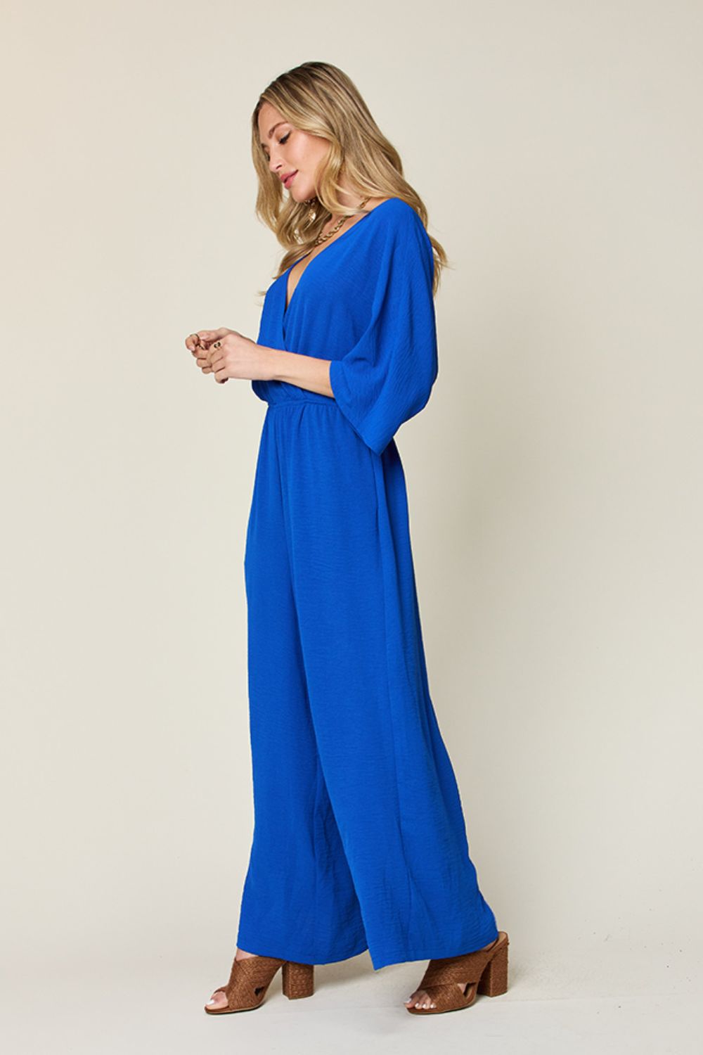 Surplice Wide Leg Jumpsuit with Pockets Secondary image