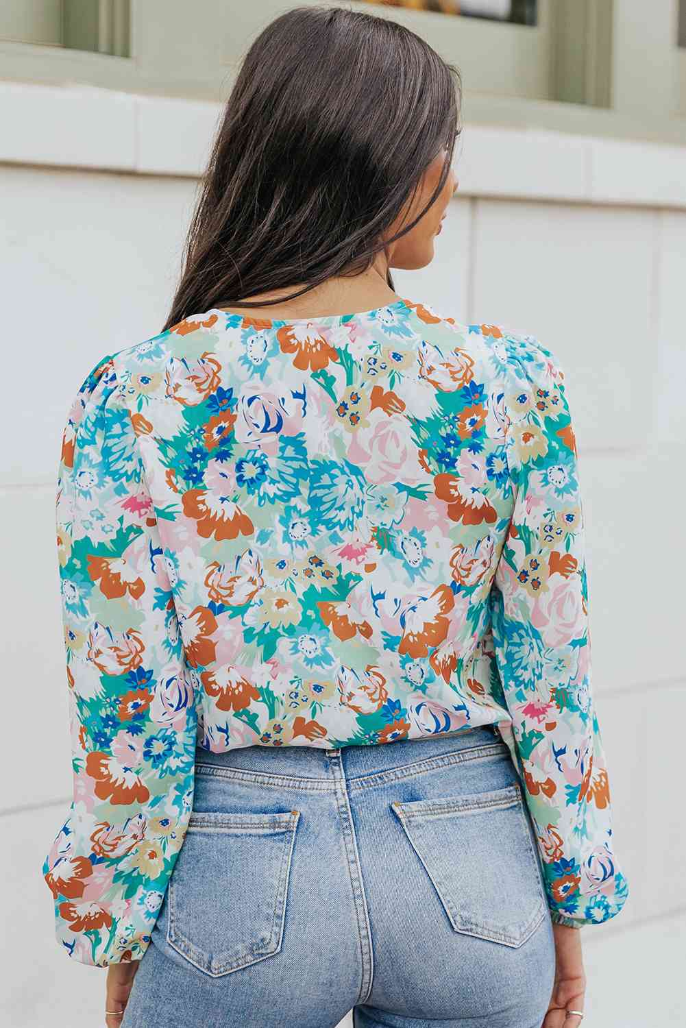 Floral Long Balloon Sleeve Bodysuit Secondary image