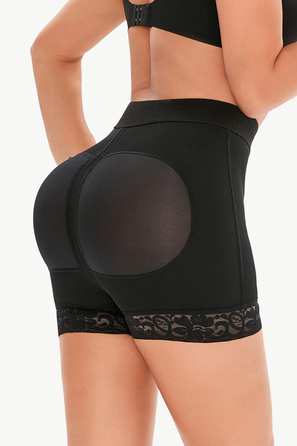 Pull-On Shaping Shorts with Lace Trim Secondary image