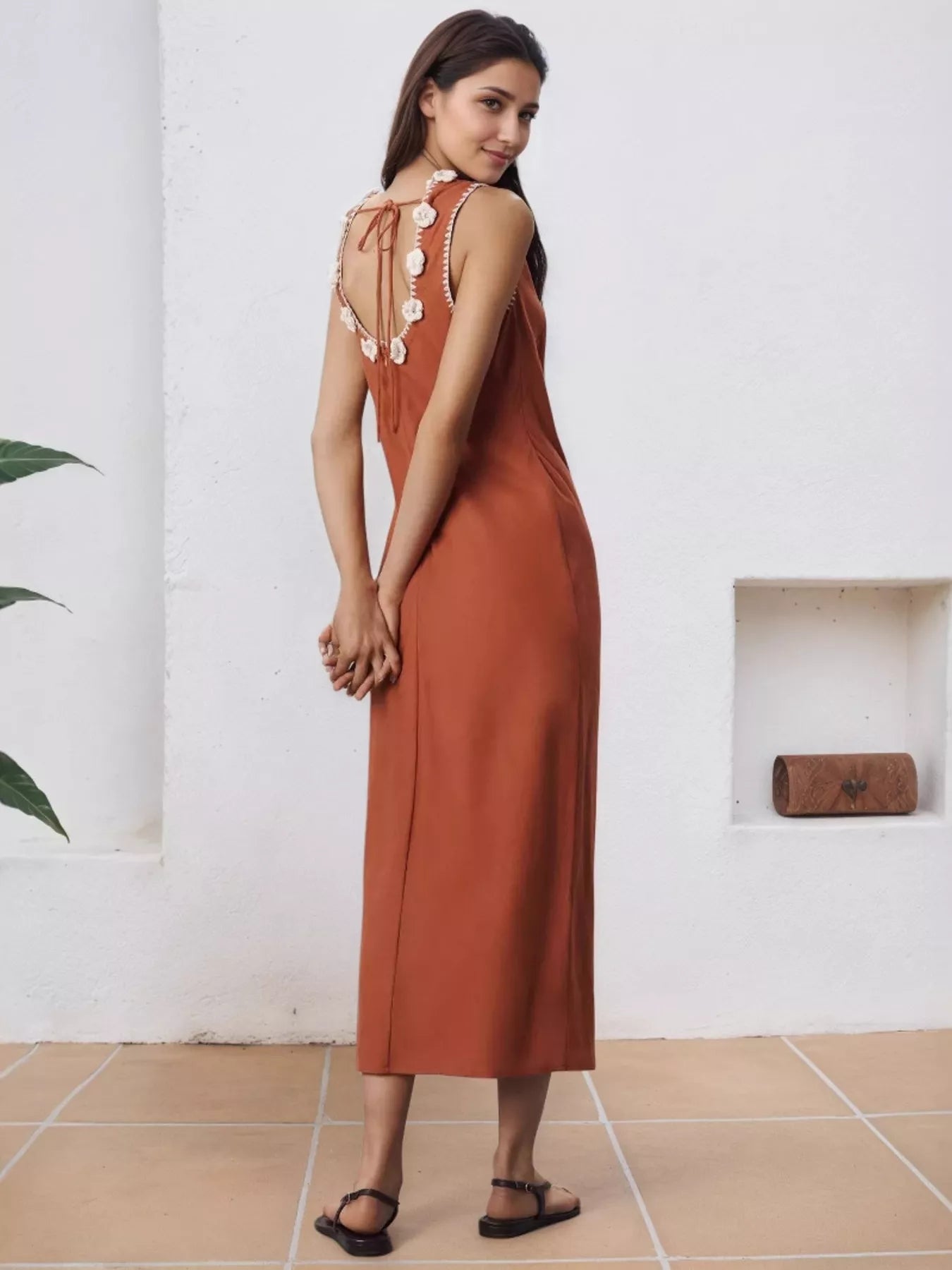 Sleeveless Midi Tank Dress with Side Slit Secondary image