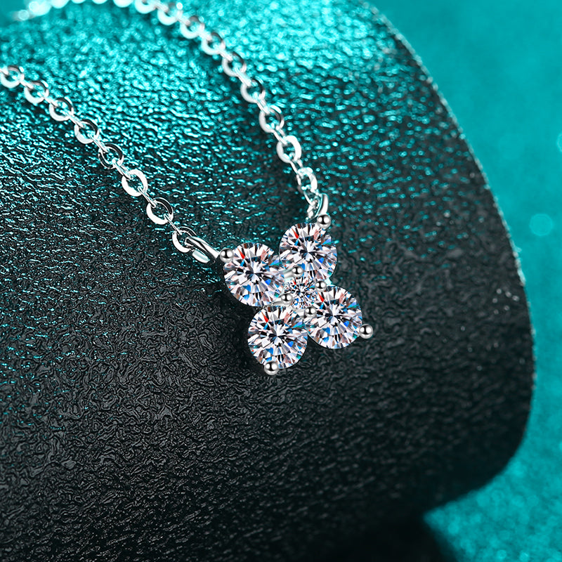 Moissanite 925 Sterling Silver Geometric Shape Pendant Necklace