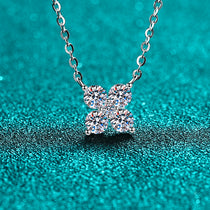 Moissanite 925 Sterling Silver Geometric Shape Pendant Necklace