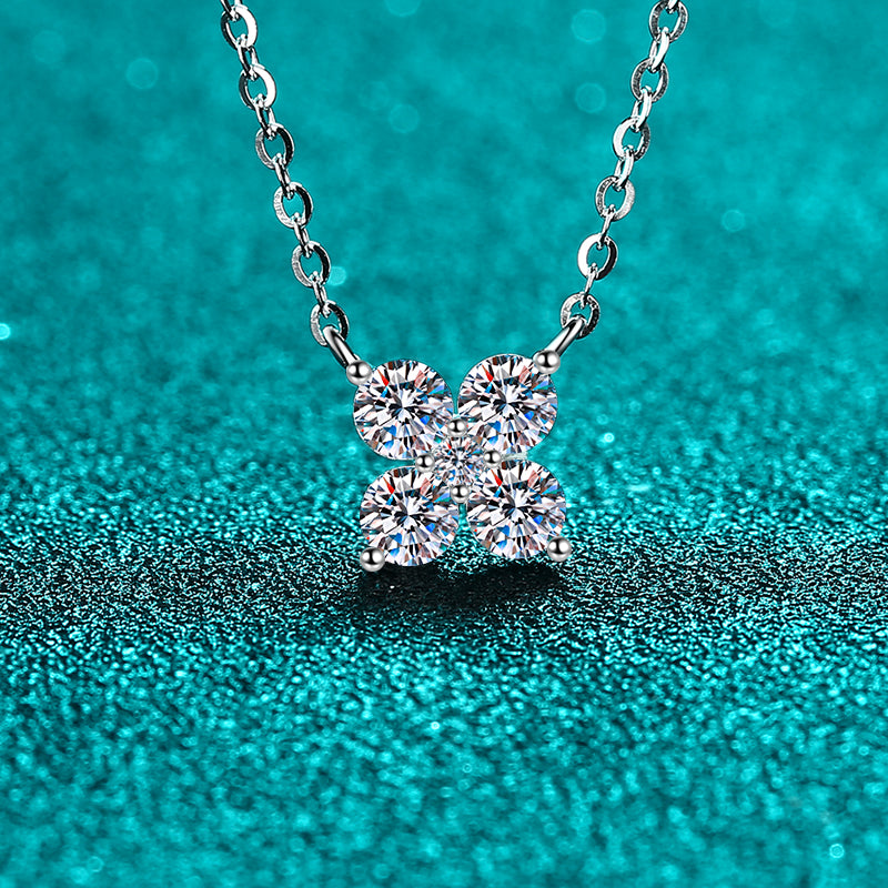 Moissanite 925 Sterling Silver Geometric Shape Pendant Necklace