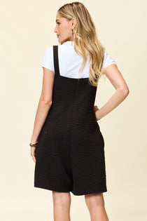 Textured Square Neck Romper - All-in-One Style
