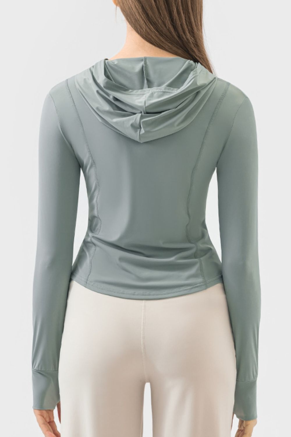 Pocketed Zip Up Hooded Long Sleeve Active Outerwear Secondary image