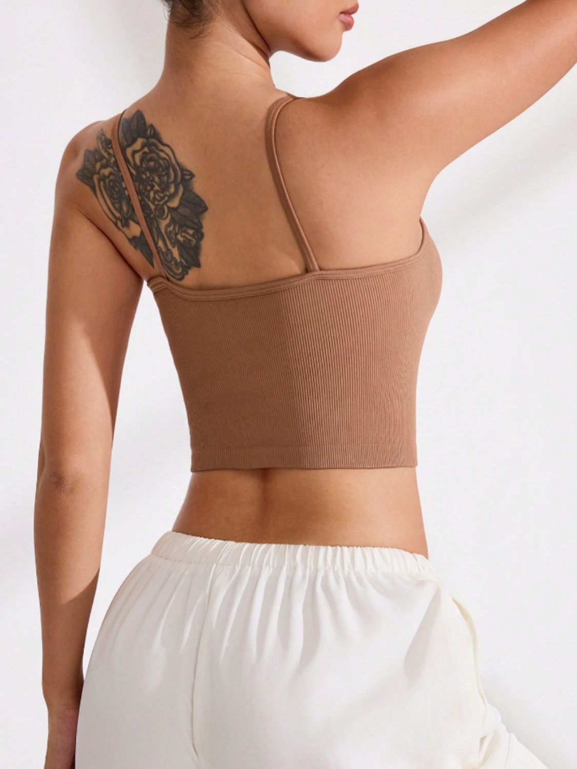 Ribbed Half Button Cropped Active Cami Secondary image
