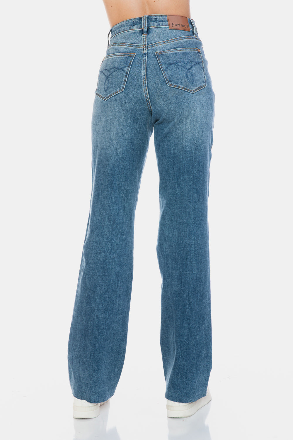 Tummy Control Cut Raw Hem Straight Jeans Secondary image