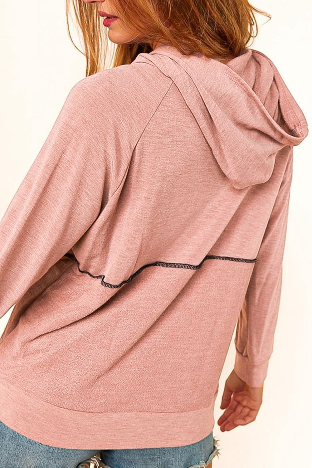 Buttoned Long Sleeve Hoodie Secondary image