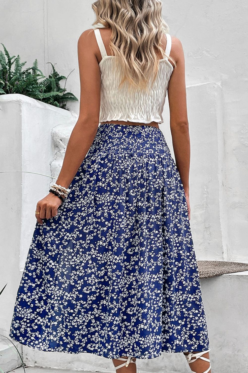 Ditsy Floral Slit High Waist Skirt Secondary image