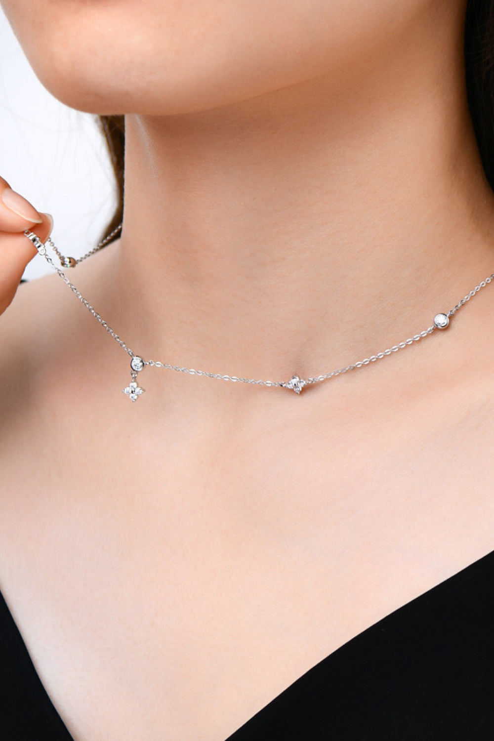 Moissanite 925 Sterling Silver Necklace Secondary image
