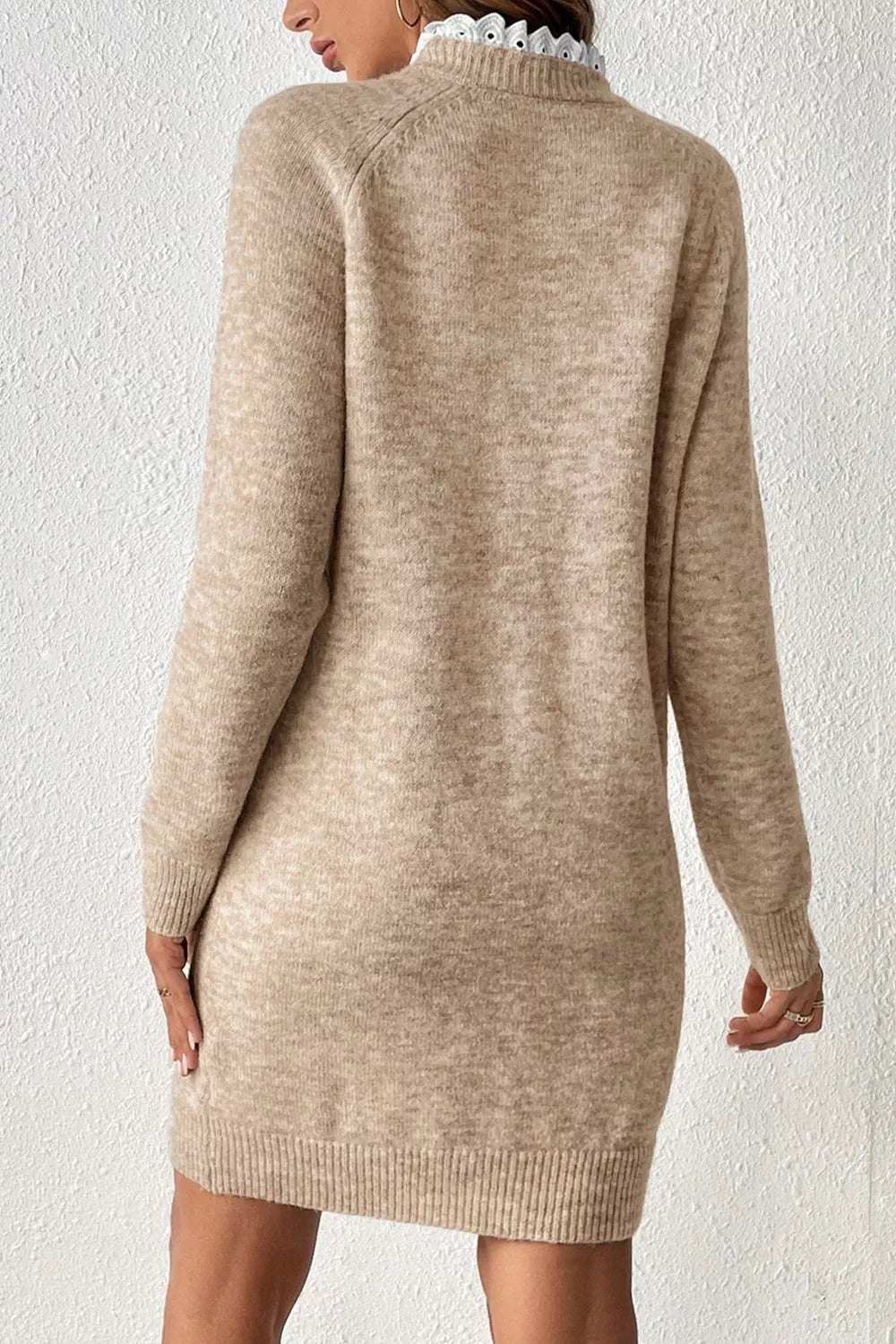 Ribbed Hem Raglan Sleeve Sweater Dress Secondary image