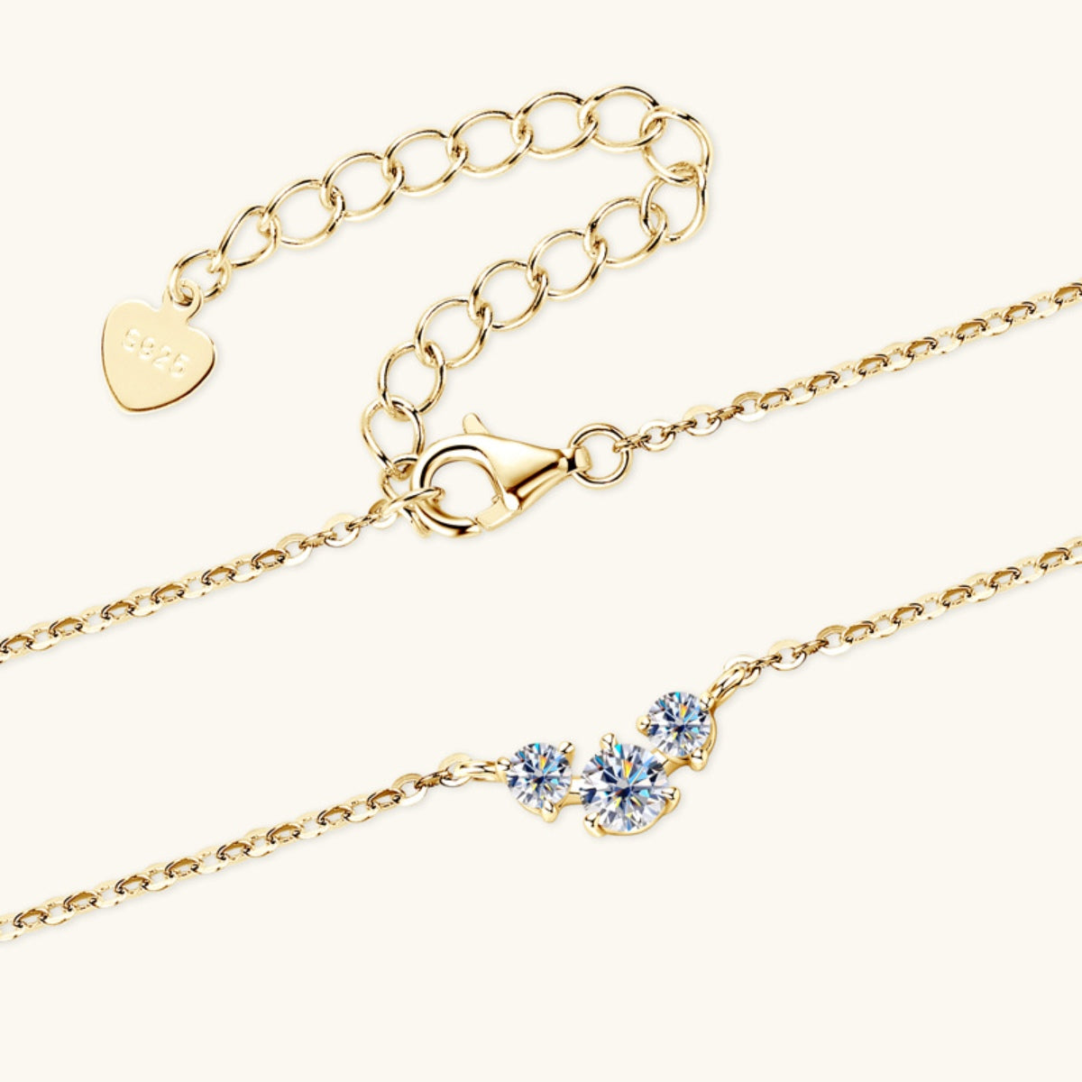 925 Sterling Silver Inlaid Moissanite Necklace Secondary image