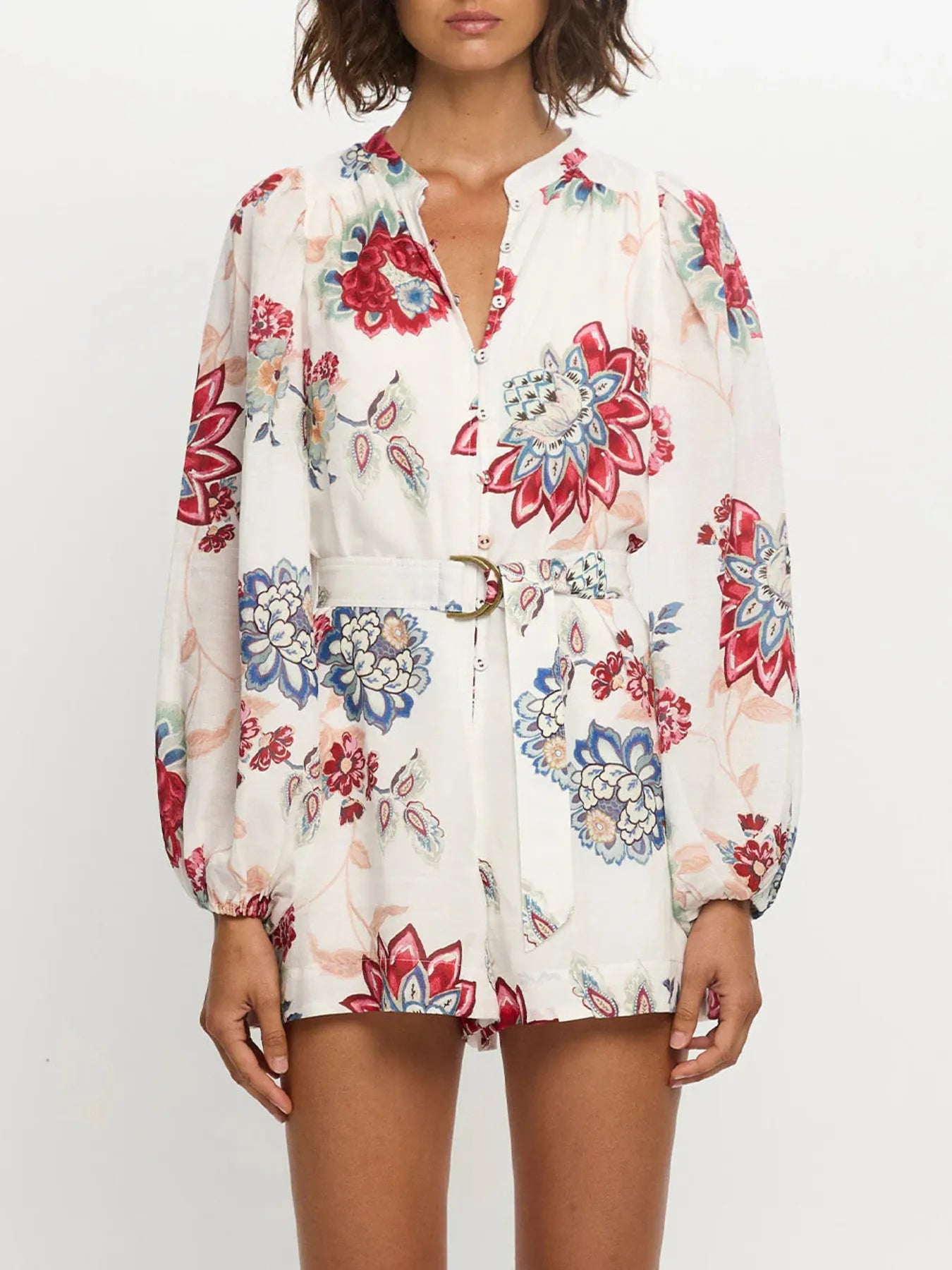 Floral Print Long Sleeve Romper Secondary image