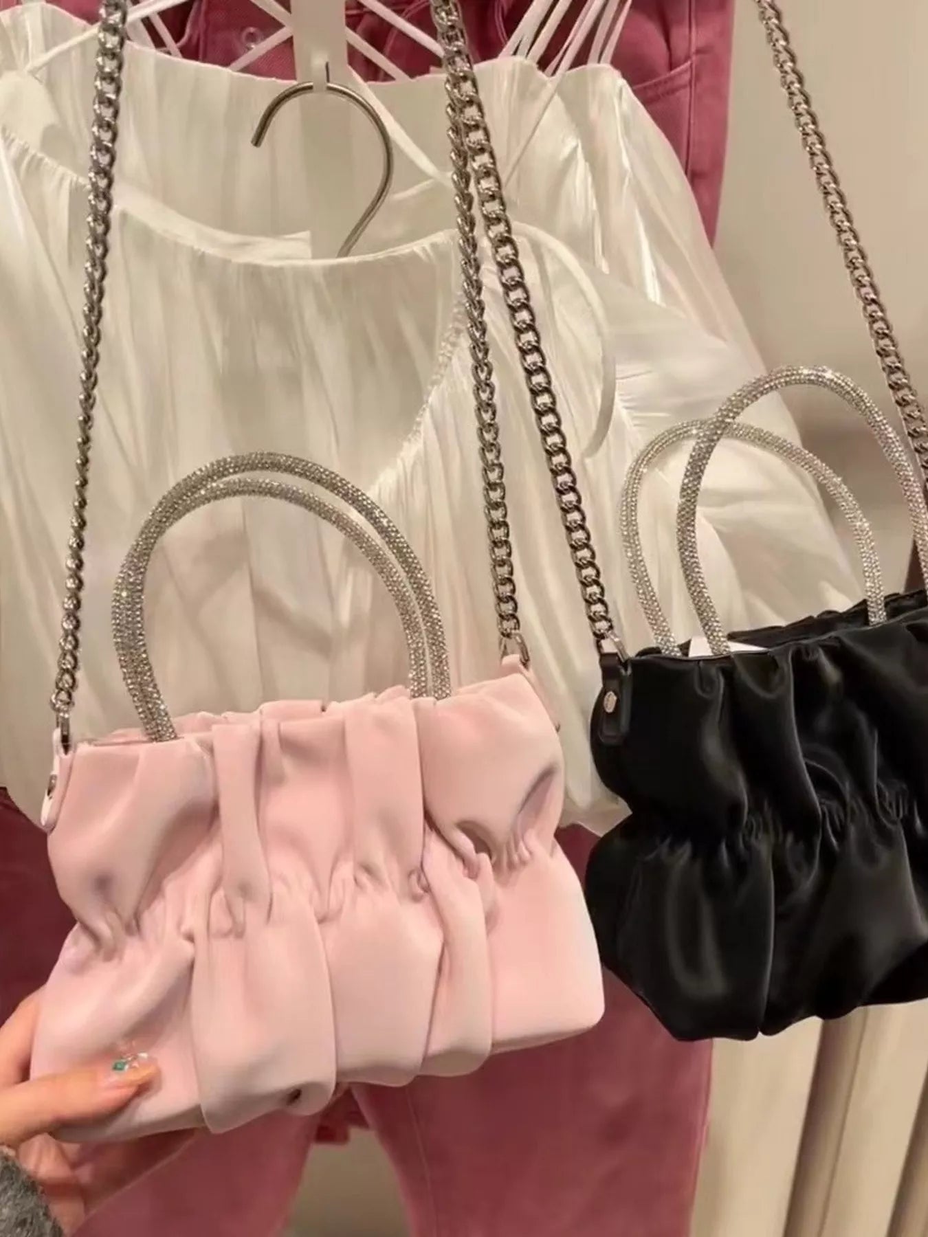 Ruched Chain Crossbody Bag Secondary image