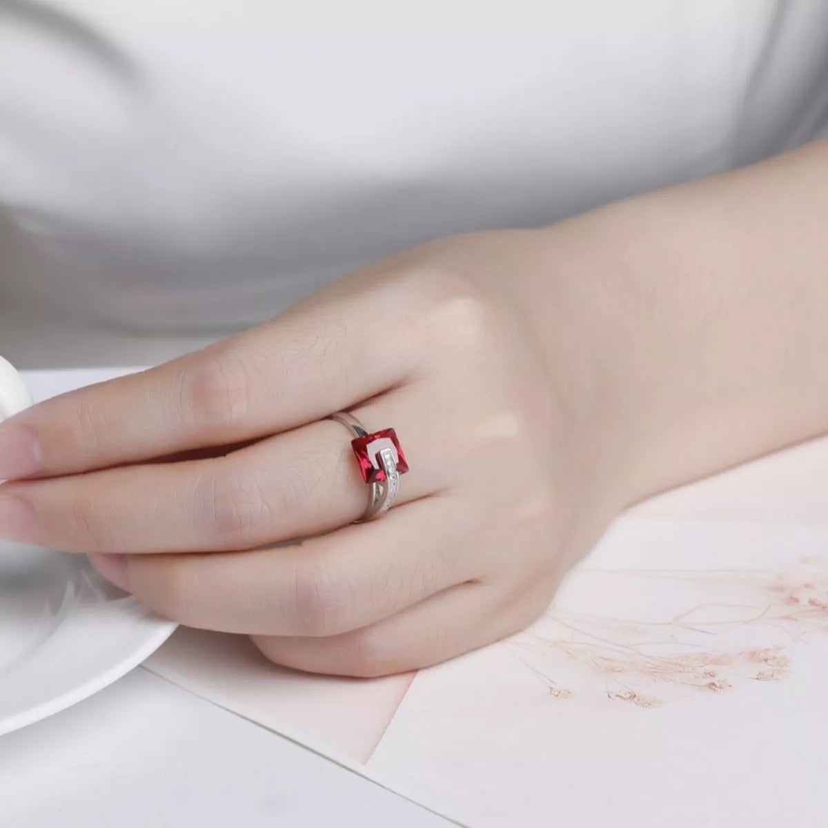 Sterling Silver Square Ring Secondary image