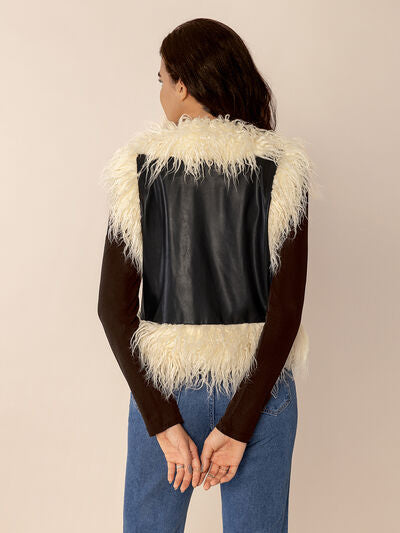Tied Fringe Contrast Vest Secondary image