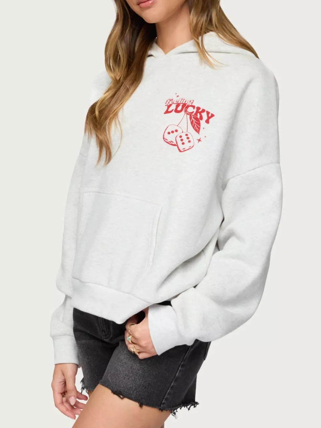 Drop Shoulder Graphic Hoodie with Kangaroo Pocket Secondary image