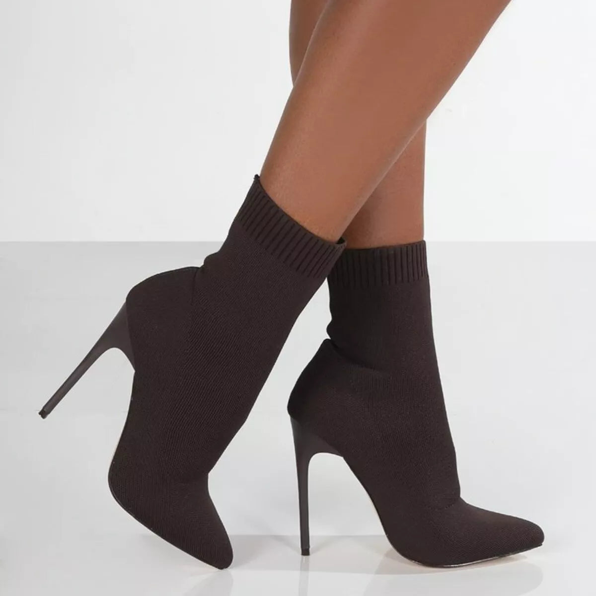 Mesh Stiletto Boots with Pointed Toe Secondary image